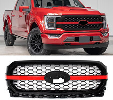 Race Red Black Frame Front Grill Compatible with Ford F150 Platinum Style 2021 2