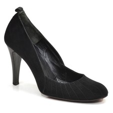 Ladies Marc Jacobs Elegant Stitched Pumps 8 M Black Suede High Heel Shoes Italy