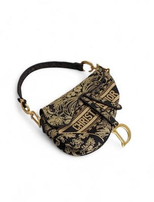 Dior Saddle Bag Blue Oblique Oriental Embroidery Leather Handbag