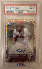2025 Bowman Aroon Escobar Chrome Auto /5 Phillies PSA 10