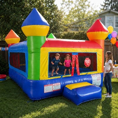 Commercial Inflatable Bounce House Rainbow Toddler Kids Jumper Castle NO Blower