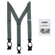CTM Men's Elastic Button End Dress Suspender with Bachelor Buttons