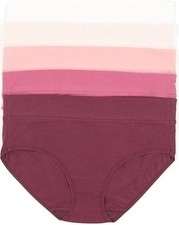 Felina Women  s Pima Cotton Wide Waistband Hipster Panties 5-Pack, Multi, S