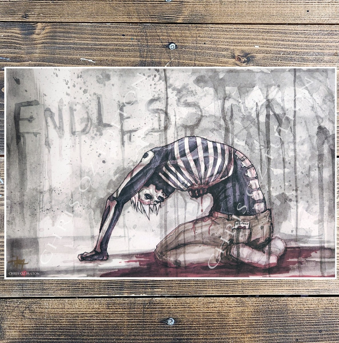 CRAVITY ジョンモ　落書き Hobo Heart Creepypasta 11x17 Art Print Signed By Artist Chris Oz