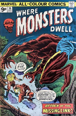 Where Monsters Dwell (1970) #  36 UK Price (6.0-FN) The Missing Link 1975