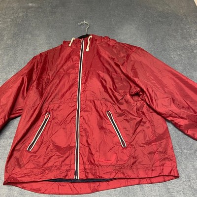 Vintage American Outpost Windbreaker Jacket Mens Medium Maroon Mesh Lined Hooded