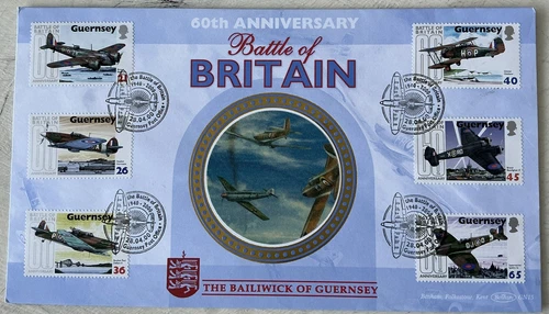 Guernsey 2000 60th Anniversary Battle Of Britain Benham Silk FDC Guernsey SHS