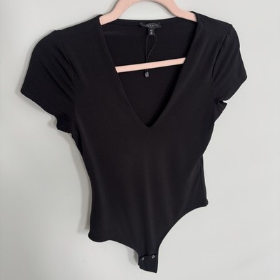Dynamite Women's One Piece Solid Bodysuit Black Size P/S Petites