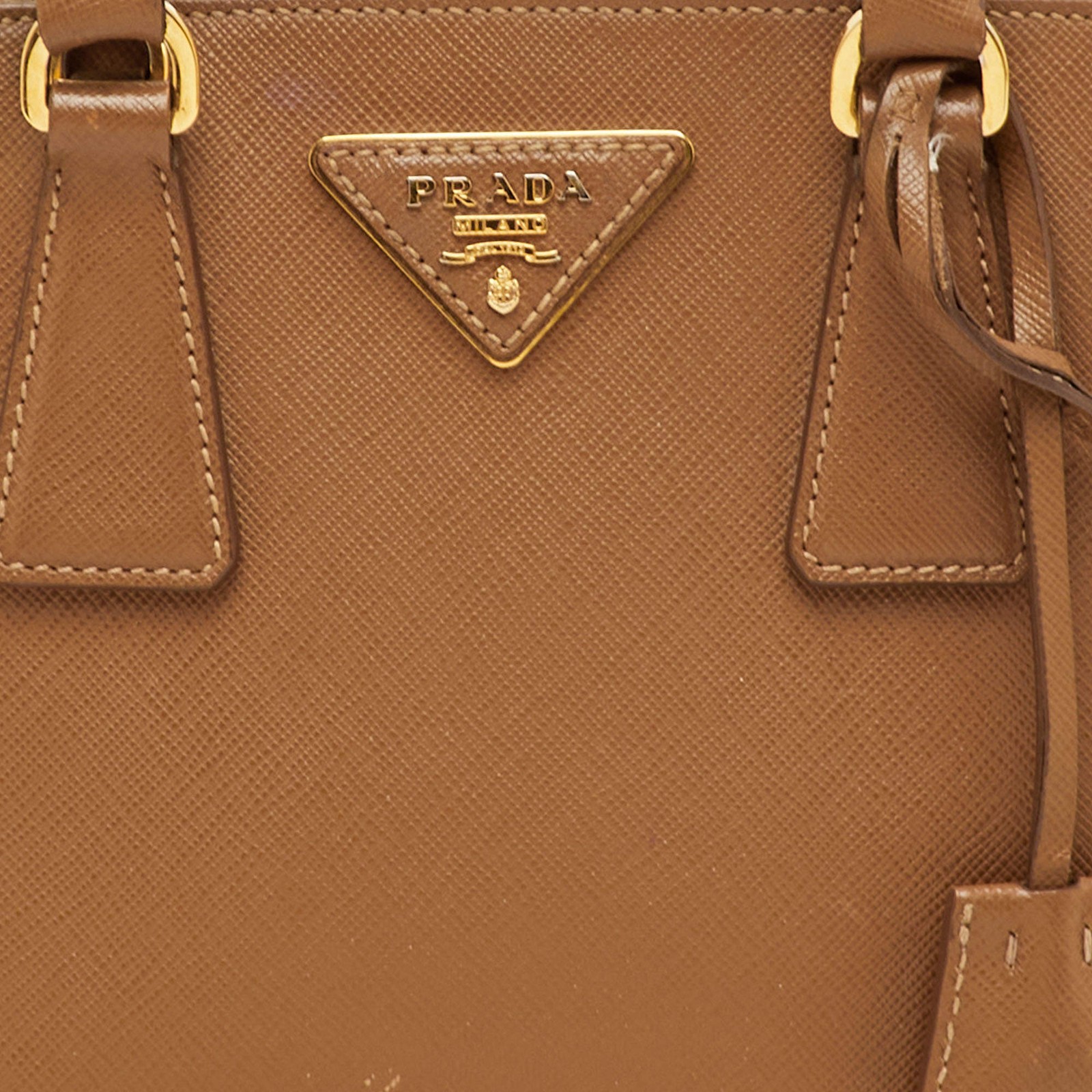 Prada Promenade Small Brown Saffiano Lux Leather Satchel thumbnail 5