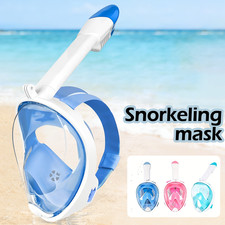 Full Face Snorkeling Mask with Panoramic View Safe Breathing Anti-Fog for Adults