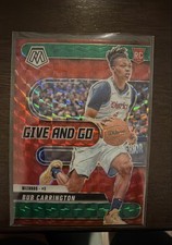2024-25 Panini Mosaic - Give and Go Bub Carrington #15 Green Mosaic Prizm (RC)