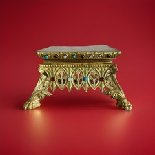 Thabor Ancien Bronze Doré Religieux Porte Ostensoir 