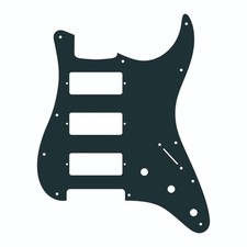 For US Strat HHH Mini Humbucker/Firebird Pickup St Guitar Pickguard 1Ply Black