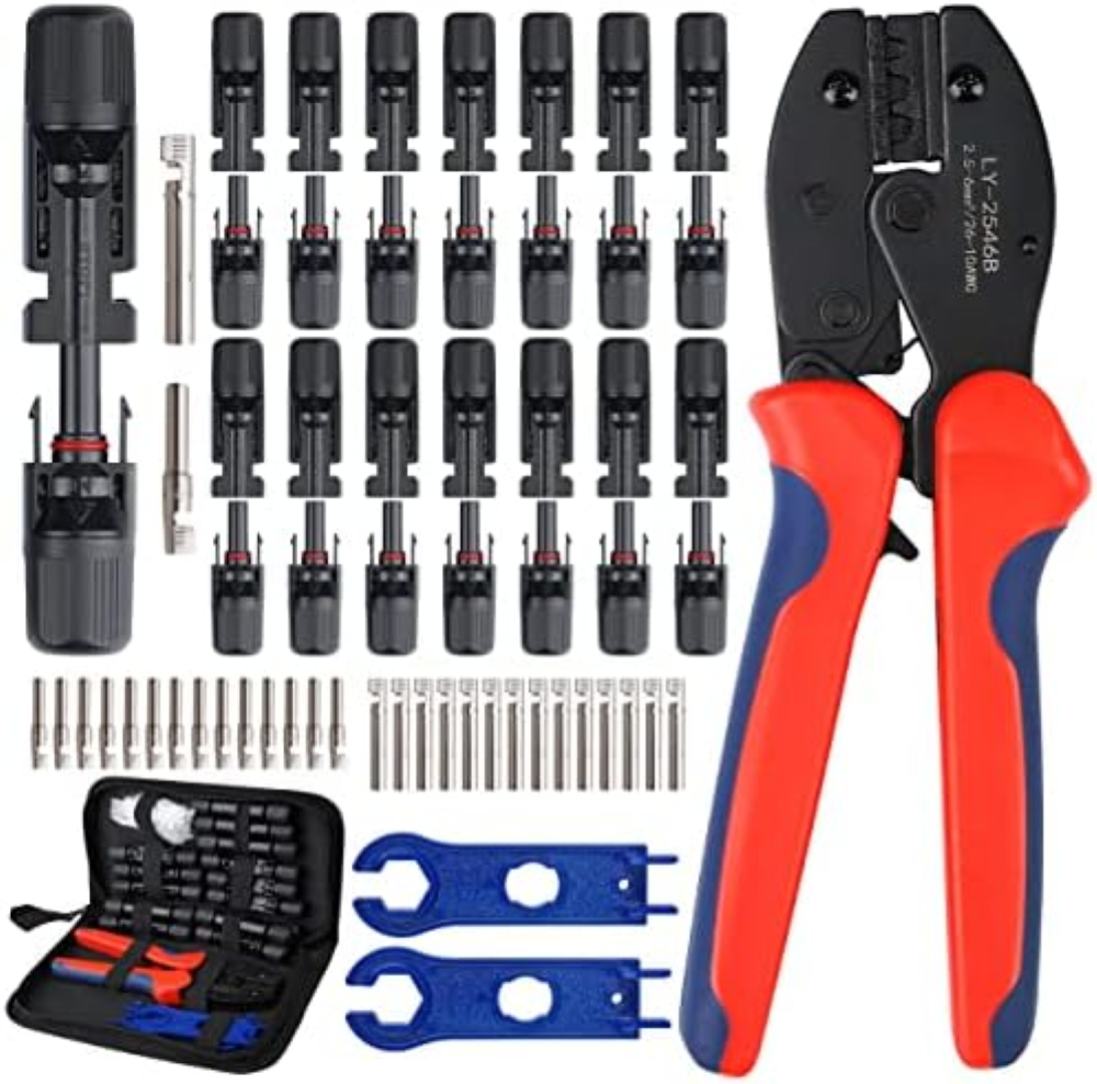 Set di 63 pinze a crimpare per pannello solare, cavo fotovoltaico, 2,5/4,0/6,0 m