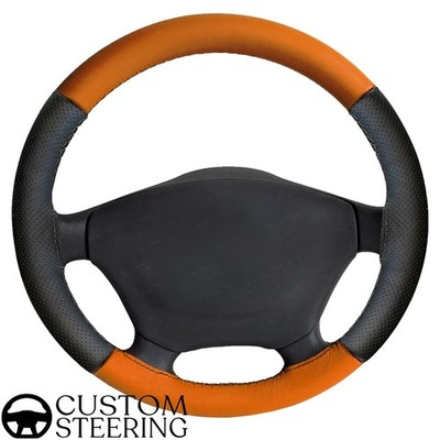 FOR VOLVO VNL 2004-2018 Lenkradbezug aus Leder Orange Schwarz Perf