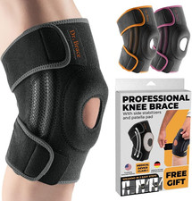 ELITE Knee Brace with Side Stabilizers  Patella Gel Pads for Maximum Knee Pain