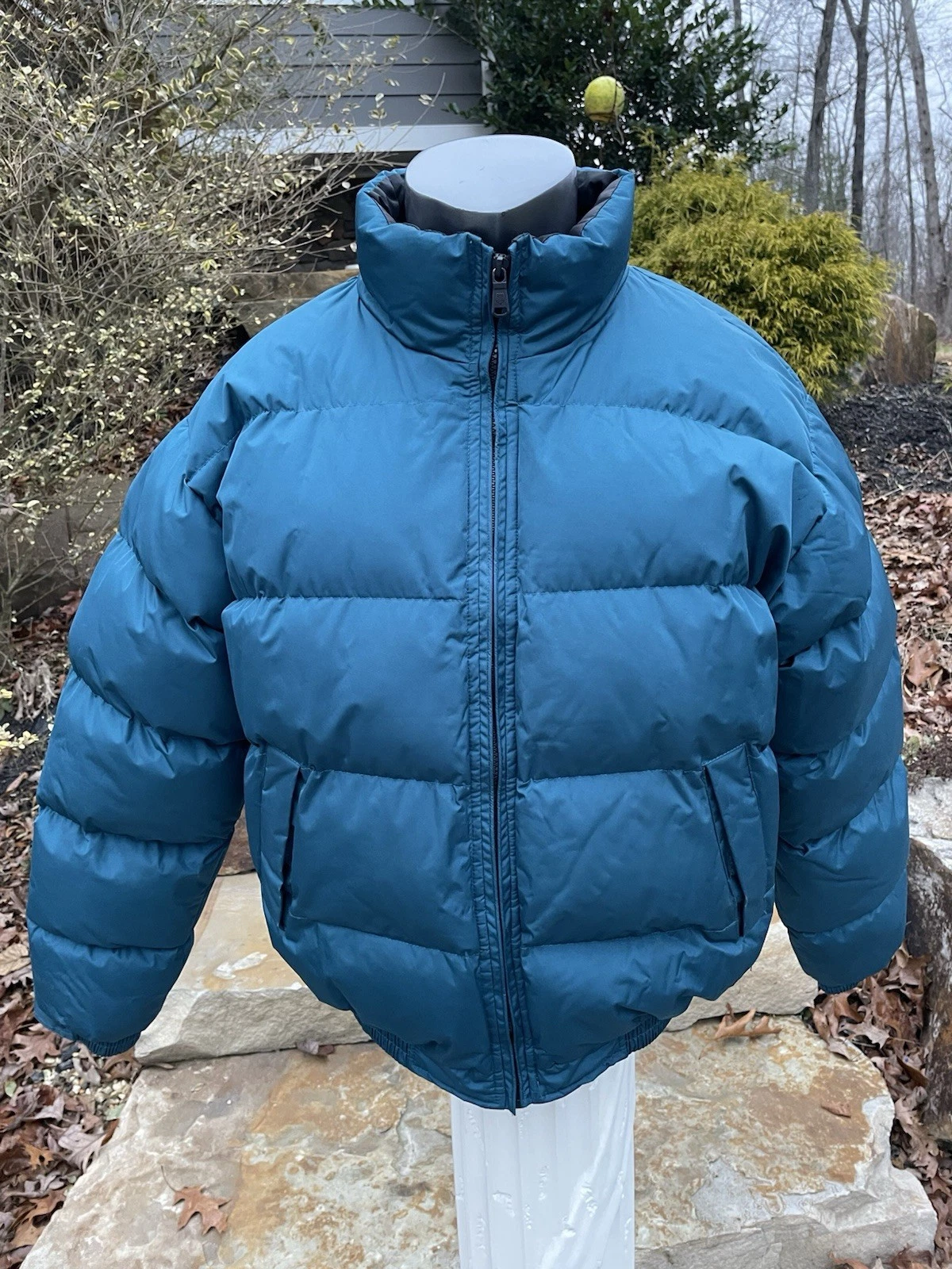Tempo Men’s Insulated Goose Down Puffer Bomber Jacket Size S Unisex