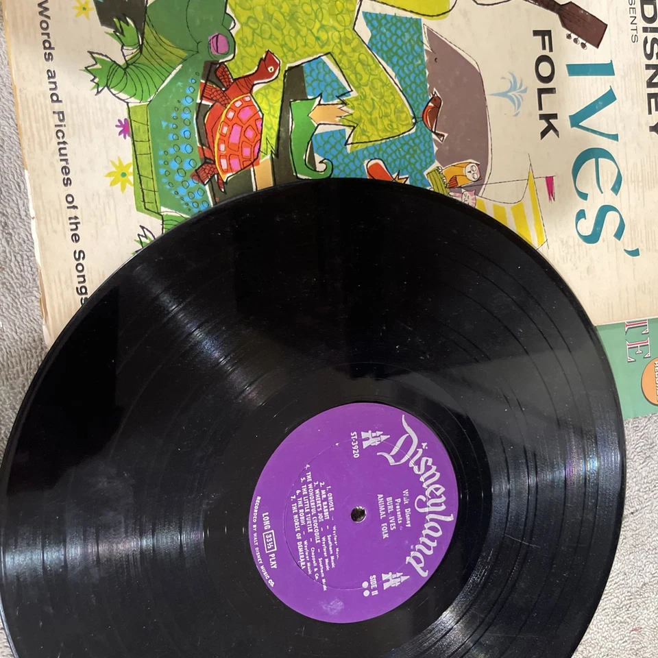 533 Walt Disney Presents  Burl Ives’ Animal Folk & Book 1963 Disneyland Vinyl LP - Image 2 of 4