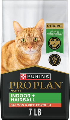 Purina Pro Plan Hairball Management, Indoor Cat Food, Salmon and Rice Formula -