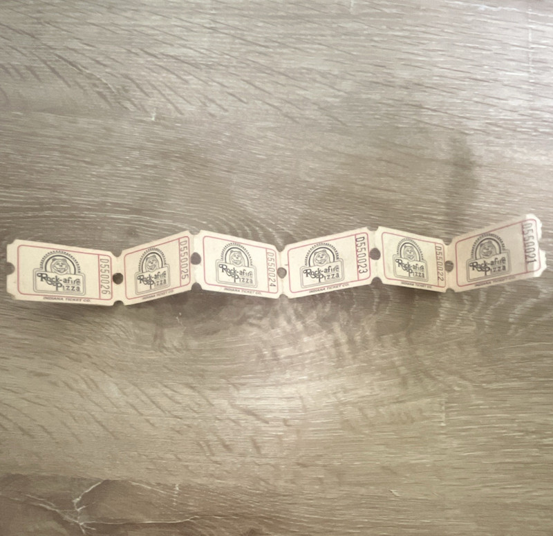 Rock-afire Pizza showbiz Arcade Ticket Strip original from 80’s