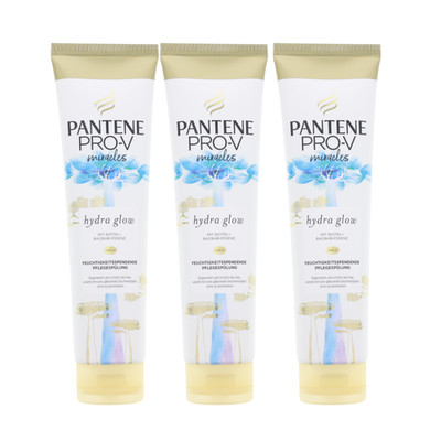 3 x Pantene Pro-V Miracles Hydra Glow Feuchtigkeitsspendende Spülung je 160ml