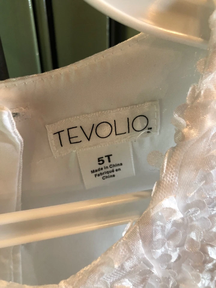 Vestido corpiño de seda Tevolio para niñas talla 5t Foto 4 de 4