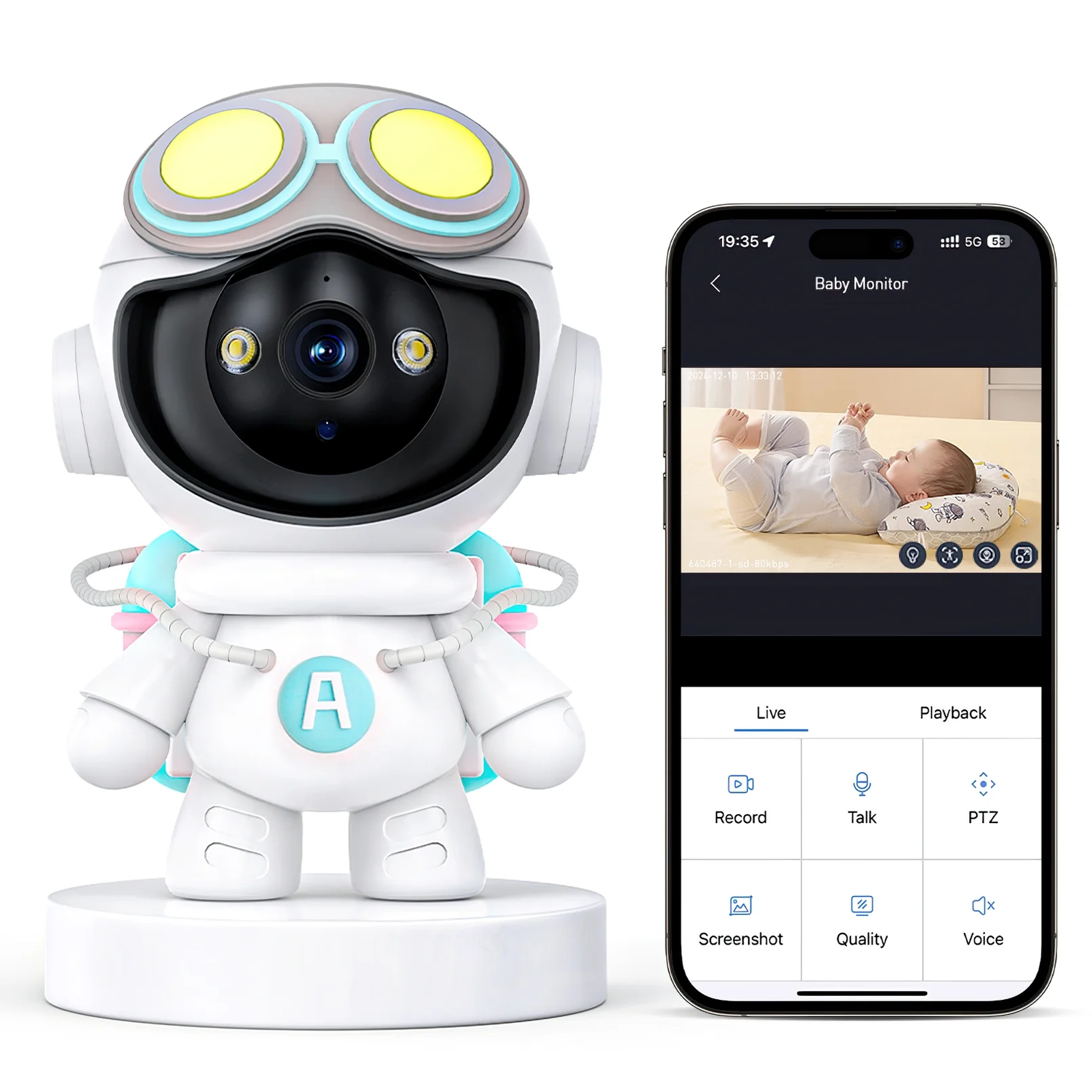 2K Indoor Security Camera with Night Vision, 2-Way Audio for Baby & Pet Monitoring-image