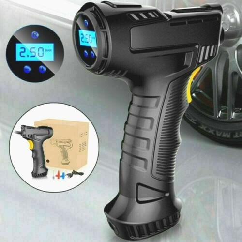 COMPRESSORE ARIA PORTATILE A BATTERIA RICARICABILE 12v PER RUOTE AUTO MOTO BICI - 第 1/11 張圖片