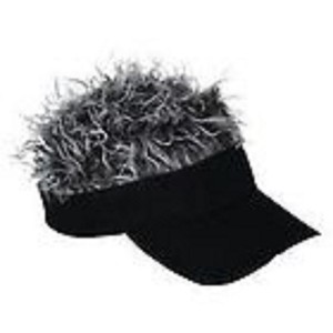 sun visor hat with hair