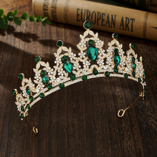 Krone Damen, Barock Tiara Kristallkrone Strass Krone Hochzeit Tiara Diadem Hochz - Bild 6 von 7