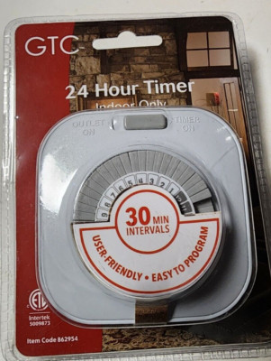GTC 24 Hour Timer Indoor Daily Timer 30 Minute Intervals