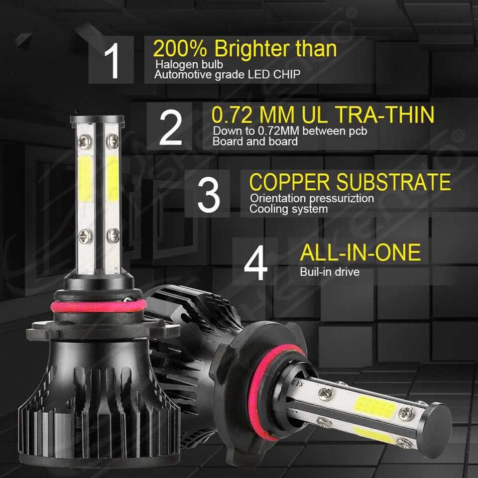 For Mercedes-Benz SLK55 AMG 2005-2011 LED Headlight Fog Light 9006 HB4 6000K SKE - Image 4 of 4