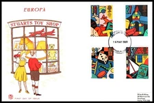 Great Britain - 1989 - Toys and Games, Scott# 1256-59, Stuart Combo Cover