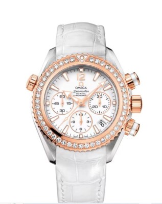 Omega 18K Rose Gold Diamond Seamaster Planet Ocean Watch 222.28.38.50.04.001