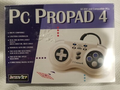 Vintage Pc Propad 4 InterAct Game Products New, PC Game Controller Sealed