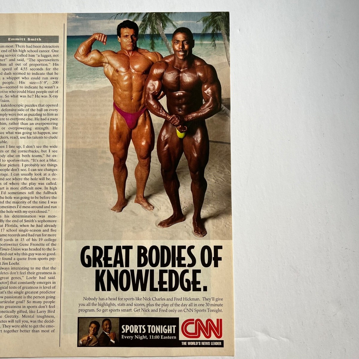 Vintage CNN Sports Tonight Magazine Print Ad Partial Page Color  Advertisement