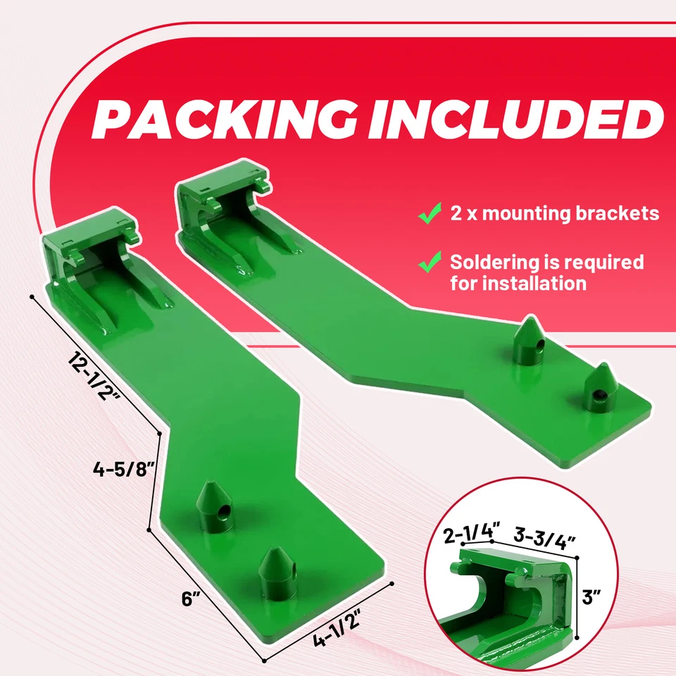 HECASA Tractor Loader Quick Tach Weld On Mounting Brackets For John Deere - Image 3 of 4