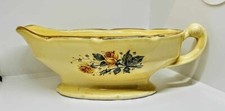 Gravy Boat china Gold Trimmed Light Yellow Rose Medium size Vintage USA brand