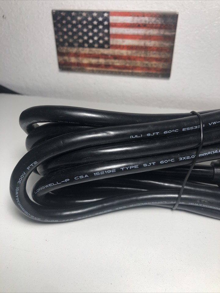 Power cord 300V LongwellP CSA 152192 SJT 60°C E55333 VW1. 3X2.08mm²