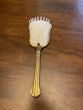 Vintage Gold Tone Floral  Vanity Hair Brush Victorian 10" Ornate Beauty