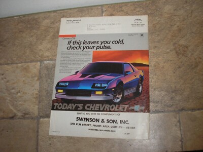 Vintage RARE August 1985 Chevy Astro Friends The Chevy Owner