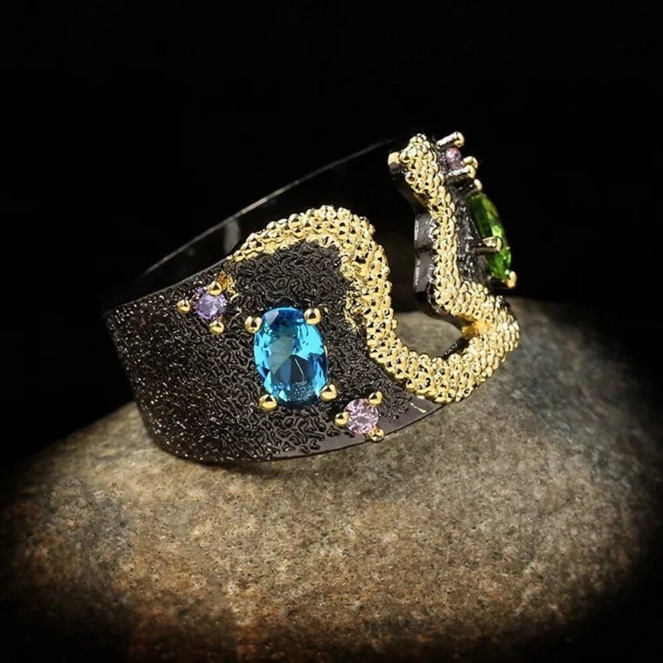 Anillo Art Deco de Plata 925 Hecho a Mano Foto 3 de 4