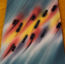 1940s 1950s BOLD VINTAGE MENS TIE  HAND PAINTED  LONG LIFE CRAVATS  50"