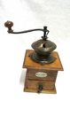 Vintage Coffee Grinder 1930s, Wood; Brass and Forged, Fa RECORD WORKS
