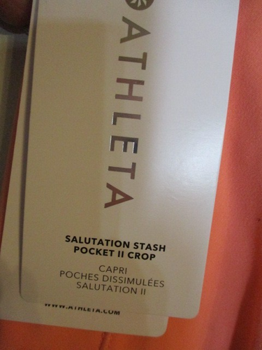 NUEVO CON ETIQUETAS Leggings Cortos Defecto Athleta Salutation Stash Pocket II en Brillo Puesta de Sol M - Imagen 7 de 7