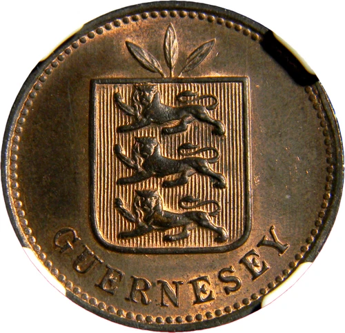Guernsey 1889-H 4 Doubles NGC MS 63 RB (02-19)