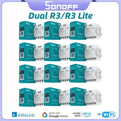 SONOFF DUALR3/R3 Lite Wifi Smart Switch DIY MINI Switch Dual Relay Two Way Contr