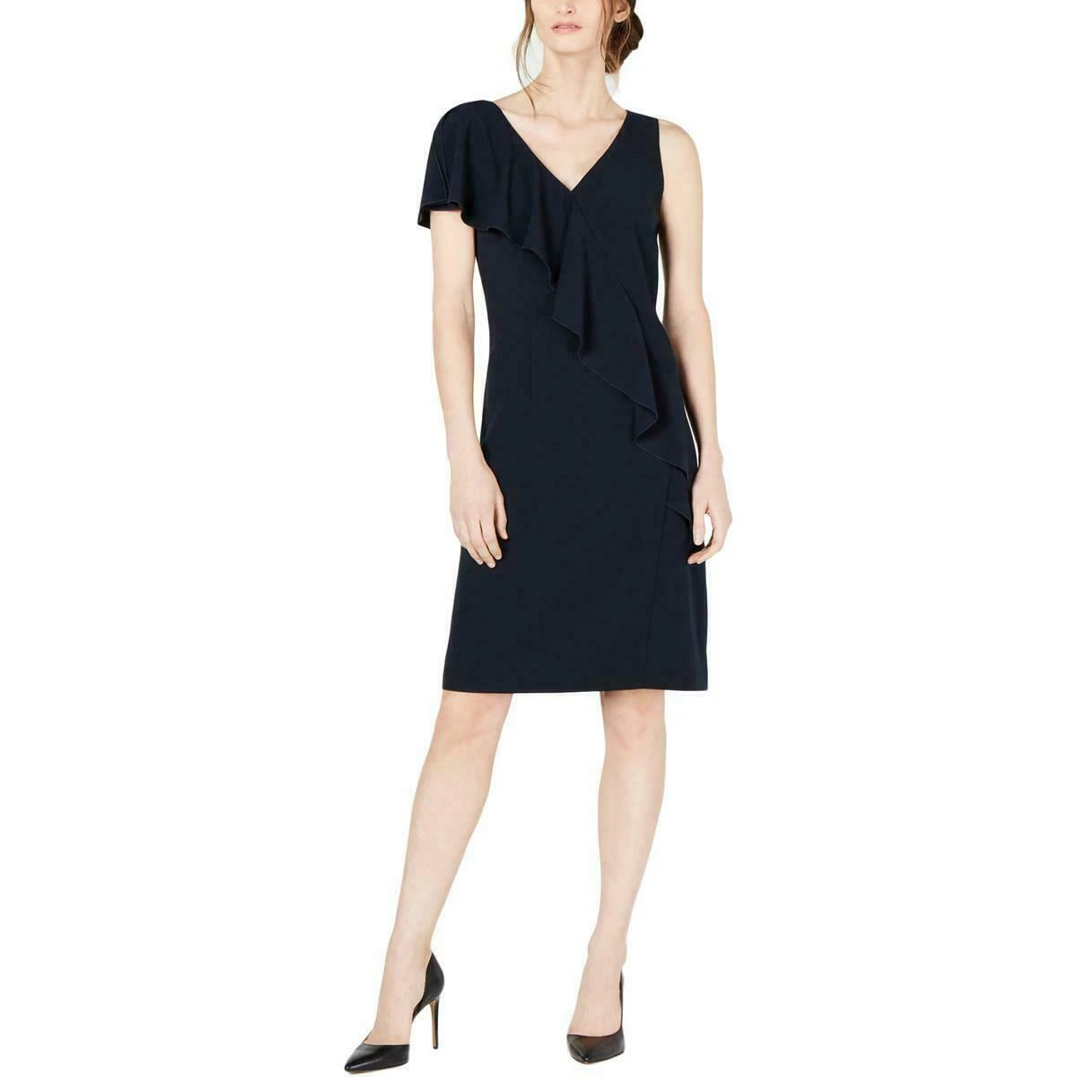 Tahari navy store dress