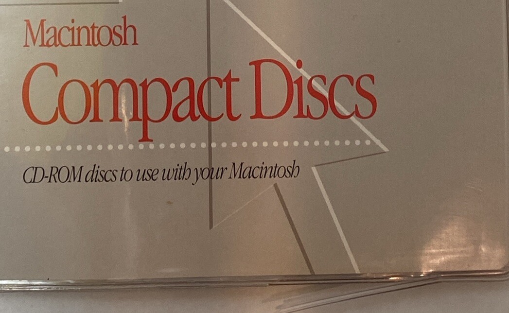 Vintage Macintosh 1990s CD-ROM Compact Discs Folder with 8 Discs