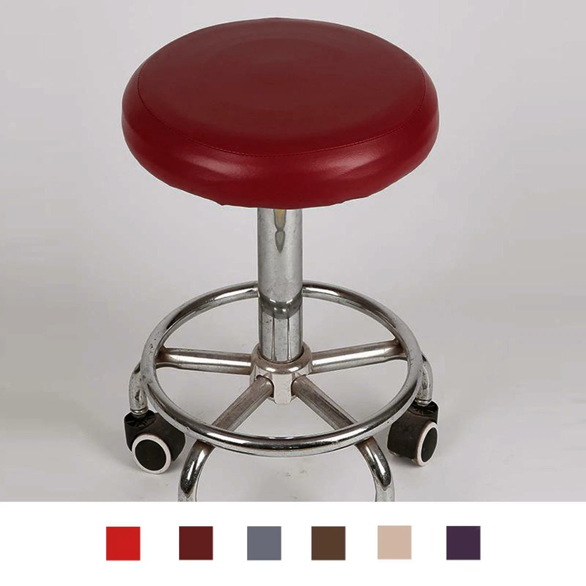 Elastic Waterproof Bar Stool Cover PU Leather Anti Slip Chair